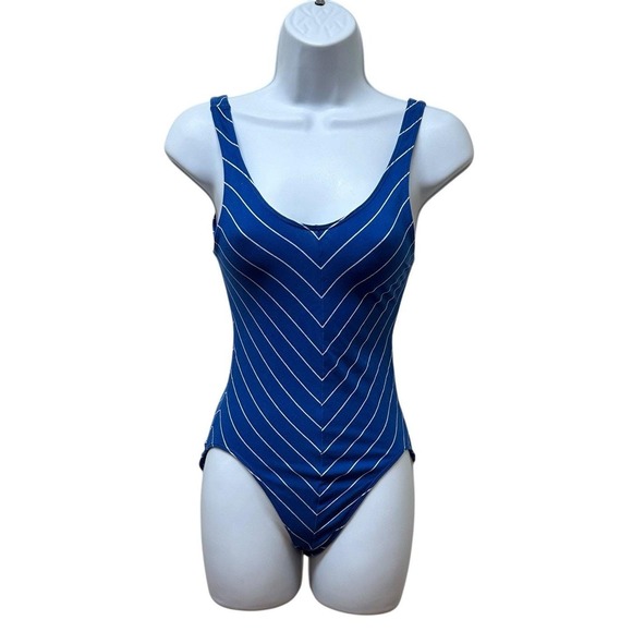 Vintage Bodysuit Leotard Swimsuit One Piece Aerobics Cotton Made in USA Size S